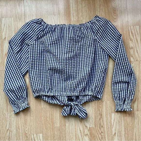 Sanctuary Claire Cotton Tie-Hem Gingham Top - Size: Medium - Picture 9 of 9